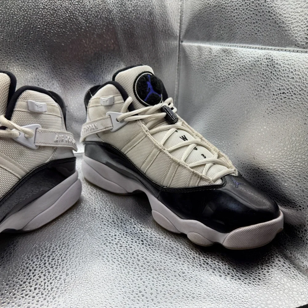 Size 8.5 Nike Air Jordan 6 Rings‎ White Black Dark Concord Mens Shoes 322992-104